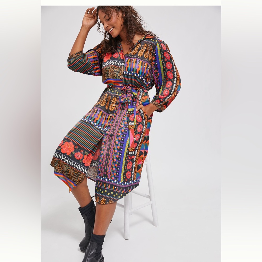 Anthropologie - Farm Rio - Ceila Midi shirt dress (Missing belt) (Plus)